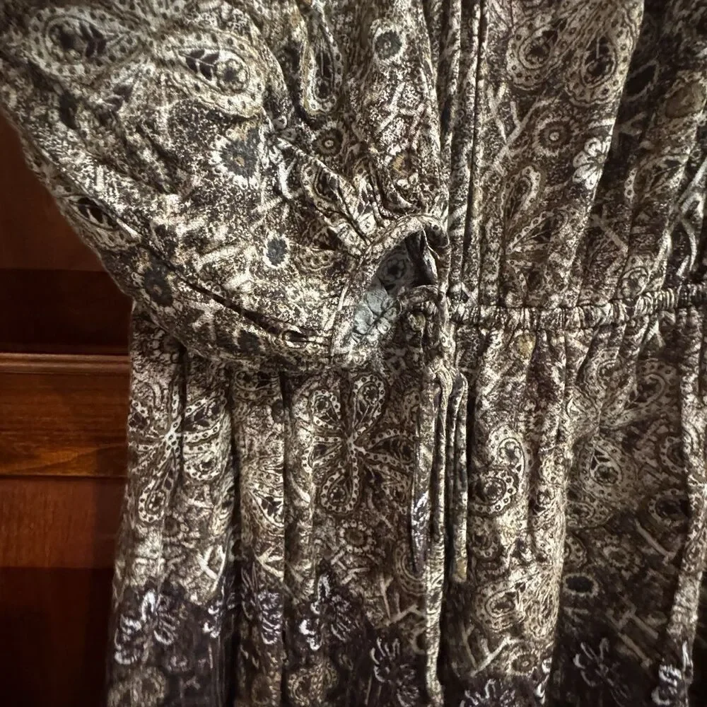Free People Womens So Divine Romper Off the Shoulder Paisley Smocked XS
